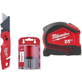 Milwaukee 888234573152 Fastback Folding Utility Knife With Blade Storage And 50-pack Set