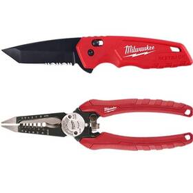 Milwaukee 888234573190 Spring Assisted Folding Knife With 2.95 Inch Blade And 6-in-1 Wire Strippers Pliers