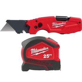 Milwaukee 888234573817 Fastback 6-in-1 Folding Utility Knife And 25 Ft. Compact Auto Lock