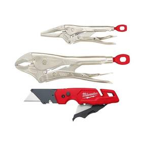 Milwaukee 888234600704 Torque Lock Locking Pliers Set With Fastback Folding Utility Knife 3-piece