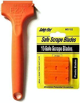 Miniscraper 095394100856 10 Plastic Double Edged Razor Blades And Ez X Scraper Pat. Pending