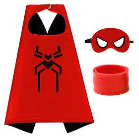 Ko-ne-4p-ca Mizzuco Dress Up Capes For Kids Superhero Cloak With Mask Large Redden Black