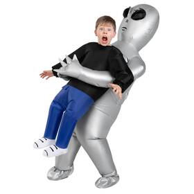 Morph 887513219965 Silver Kids Alien Costume Inflatable Costumes One Size