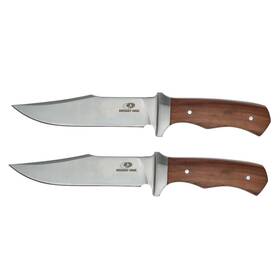 18032 Mossy Oak 11 Inch Survival Fixed Blade Knife 2pcs Hunting Wood Handle Full-tang Leather Sheath