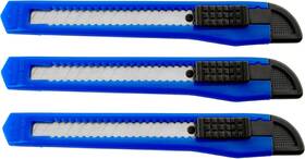 Motoproducts 445011317373 3 Blue Utility Knife Box Cutters Heavy Duty Industrial Strength