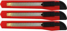 Motoproducts 445034679656 3 Red Utility Knife Box Cutters Heavy Duty Industrial Strength