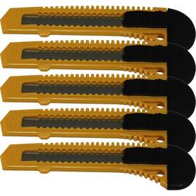 Motoproducts 713382590686 Retractable Utility Knife - 5 Pack 6 Inch Manual-lock Snap Off Blade Large S