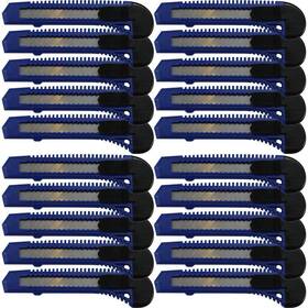 Motoproducts 713382596664 20 Bulk Blue Utility Knives Box Cutters Snap Off Blades
