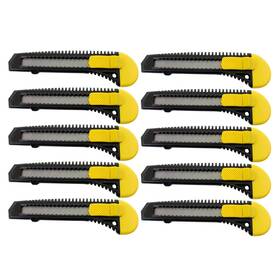 Motoproducts 810063325190 10 Bulk Utility Knives Box Cutters Snap Off Blades Black
