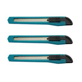 Motoproducts 810098434768 3 Turquoise Blue Small Retractable Utility Knife Wholesale 5 Inch Manual Lock