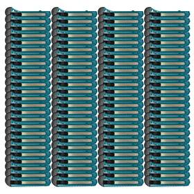 Motoproducts 810098434904 100 Bulk Turquoise Retractable Utility Knife Wholesale 6 Inch Manual Lock Box