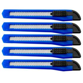 Motoproducts 811703029898 5 Blue Utility Knife Box Cutters Heavy Duty Industrial Strength
