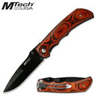 Mtec Tactical Folding Knife With Red Pakkawood Handle 805319054177