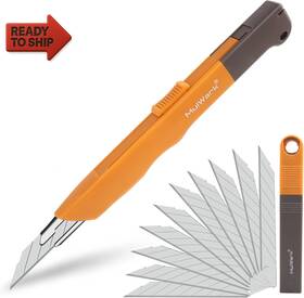 Mulwark 445017315304 11pc Box Cutter Retractable Utility Knife Set - Heavy Duty Craft