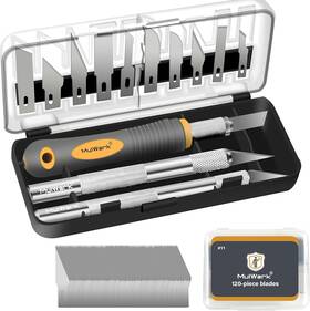 Mulwark 810130870158 136-piece Precision Hobby Knife Set With Blade Storage Magnetic Handle - Portabl