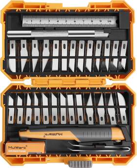 Mlk-53896-01 Mulwark 32-piece Precision Hobby Knife Set - Exacto For Modeling Cra