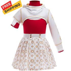 Ljun40-a-140-add Naeviwth Nova Zombies 4 Costume For Girls Cheerleader 7-8 Years Red
