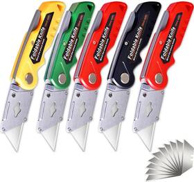 Nanjing Zhengyiheng Supply Chain Management Co. Ltd 313105983919 5 Pack Box Cutter Folding Utility Knife With Extra 10pcs Blades Cutters Wi