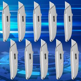 Npm65854 Newpoint Motor 10x Three Position Multipurpose Retractable Blade Utility Knife Cutting Tool