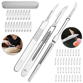 Nsioutlet 690770249626 64x Precision Craft Knife Set With 60 Sharp Blades 3 Handles Metal Storage Box