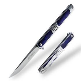 Wr01 Ohmonlyhoo Folding Knife 3.5 Inch Pocket For Men With Blue And Silver