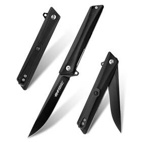 Zr02bt Ohmonlyhoo Pocket Knife 3.5 Inch Folding With G10 Handle And D2 Black