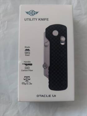 Oknife 975498003410 Otacle U1 Folding Pocket Utility Knife With Rail Lock G10/carbon Fiber