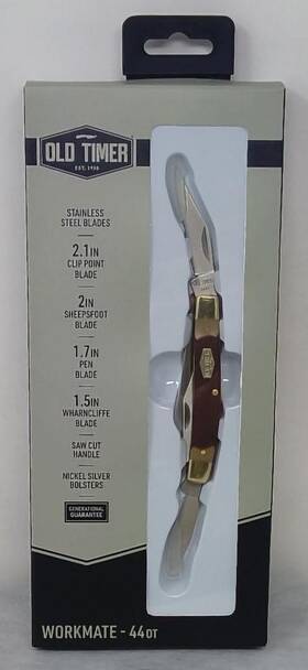 205719-ssi Old Timer 44ot Workmate Traditional Folding Pocket Knife With Saw Cut Handle