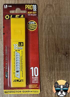 300606 Olfa 18mm Heavy-duty Snap-off Blades - 10 Carbon Steel 5009