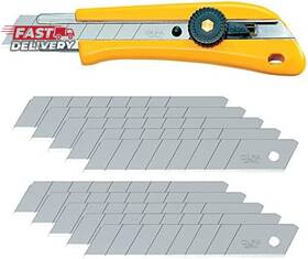 Olfa 313046095016 18mm Heavy-duty Utility Knife And 10 Replacement Blades Bn-l/lb-10b - Mul
