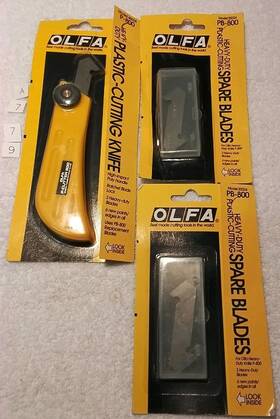 Olfa 40028 Olfo P-800 Pb800 Plastic Cutting Knife With Spare Blades Made In Japan