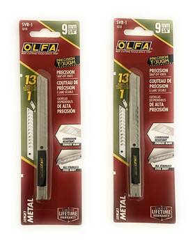 Olfa 788070599975 O L F A 5018 Svr-1 9mm Stainless Steel Slide-lock Utility Knife 2 Pack