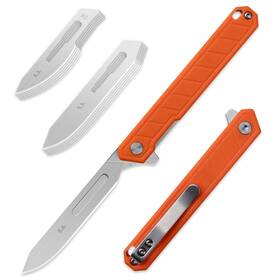 Olitans 799646844665 G046 Mecha Mini Slim Folding Scalpel With 5pcs #24 And Orange
