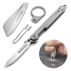 Olitans T6/t8 T022 Titanium Alloy Pocket Knife Folding Scalpel With Glass Breaker Too