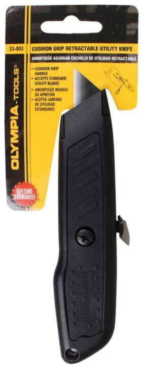 33-003-101 Olympia Tools - 2.38 Inch Cushion Grip Retractable Utility Cutter