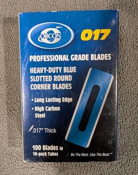 Or-3017 Orcon 017 Heavy-duty Blue Slotted Round Corner Blades 100 Pack Brand New