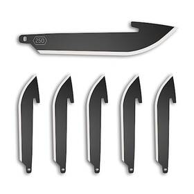Outdoor Edge 743404402345 2.5 Inch Drop-point Blade Pack Black 6 Blades Compatibility Code 250
