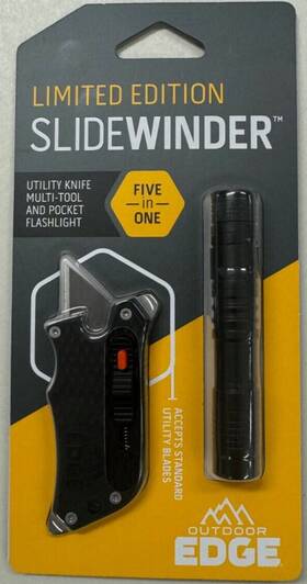 Pr24swkfl-c Outdoor Edge Black Slidewinder And Flashlight Razor Blade Multitool Utility Knife