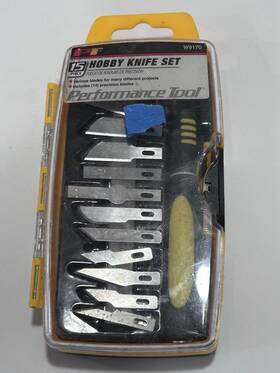 W9170 Performance Tools Wilmar 15pc Hobby Knife Set Grnto
