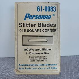 61-0083 Personna Slitter Blades Wrapped In Dispenser Box 0.015 Square Corner