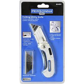 63-0222-000 Personna 63-0222 #63-0222-000 Folding Carpet Knife With 6 Blades 2 Cards