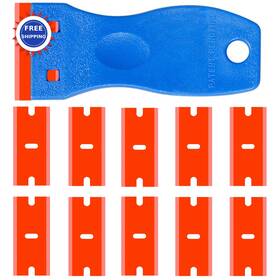 Nme1 Petiy Beauty Plastic Razor Blade Scrapers Knife 10 Blades Double Edged Contoured Grip Labels
