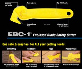 Phc Ebc-1 Pacific Handy Cutter Safety Strap Knife Ambidextrous New Easy Cut