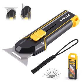 P013e004 Pinoze Utility Knife Scraper 3-in-1 Retractable Box Cutter With Lanyard And Blade Sto