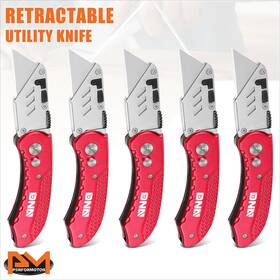 65852pm Pm Performotor 5pcs Foldable Quick-change Locking Mechanism Utility Knife With 10 Spare Blades