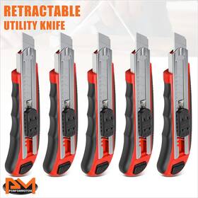 65853pm Pm Performotor 5pcs Heavy Duty Retractable Utility Knife Box Snap-off Cutter 40 Spare Blades