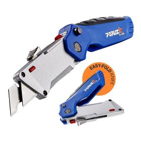Poplock 195256512060 Folding Utility Knife With Twin Blades Retractable Box Cutter And Razor Knif