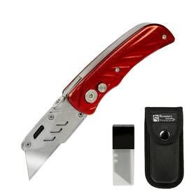 Powereva 300692647706 Folding Utility Knife/box Cutter Stainless Steel With Clip Quick Change Blades L
