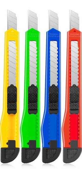 Powertron 713382599122 50 Bulk Box Cutter Hobby Retractable Utility Knife With Strong Snap Off Blades