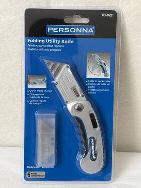 63-0221 Quick New Personna Folding Utility Knife Blade Change Sh2